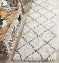 Load image into Gallery viewer, Grey &amp; Ivory Plain Soft Shaggy Bedside runner
