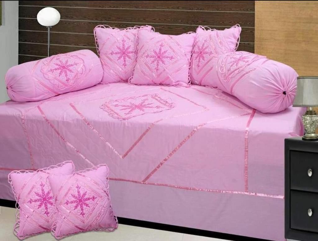 Baby Pink Quilted Designer cotton Embroidery - 8 Pieces Set