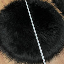 Load image into Gallery viewer, Black Round Faux Fur Rug, Luxury Fluffy Area Rug - 80x80 cm
