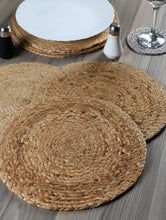 Load image into Gallery viewer, Natural Jute Hand Braided Table Mats - 15” Diameter - 38cm
