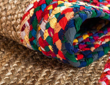 Load image into Gallery viewer, Natural Jute with cotton Collection Classic Hand Woven Area Rug
