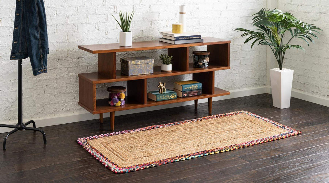 Natural Jute with cotton Collection Classic Hand Woven Area Rug
