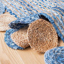 Load image into Gallery viewer, Braided Jute &amp; Denim Collection Classic Hand Woven Area Rug
