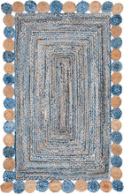 Load image into Gallery viewer, Braided Jute &amp; Denim Collection Classic Hand Woven Area Rug
