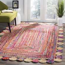Load image into Gallery viewer, Braided Jute &amp; Chindi Collection Classic Hand Woven Area Rug
