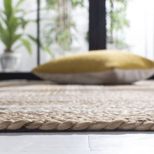 Load image into Gallery viewer, Braided White Cotton &amp; Jute Collection Classic Hand Woven Area Rug
