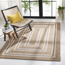 Load image into Gallery viewer, Braided White Cotton &amp; Jute Collection Classic Hand Woven Area Rug
