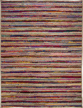 Load image into Gallery viewer, Braided Natural Jute With Multi Cotton Area carpet
