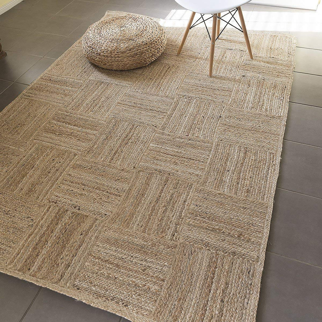 Natural Jute Floor/Door Mat Rug Furnish Décor Striped Rectangular Design