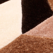 Load image into Gallery viewer, Brown with Beige 3D Cut Collection Classical Look Shaggy Carpet/Rug
