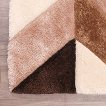 Load image into Gallery viewer, Brown with Beige 3D Cut Collection Classical Look Shaggy Carpet/Rug
