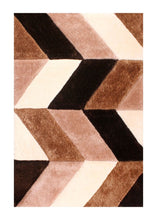 Load image into Gallery viewer, Brown with Beige 3D Cut Collection Classical Look Shaggy Carpet/Rug

