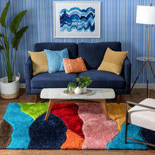 Load image into Gallery viewer, Color Rainbow 3D Cut Collection Classical Shaggy Carpet
