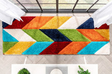 Load image into Gallery viewer, Rainbow Multicolor 3D Cut Collection Classical Shaggy Carpet
