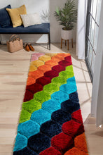 Load image into Gallery viewer, Multicolor Rainbow 3D Cut Collection Classical Shaggy Carpet
