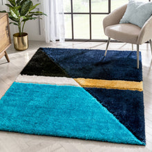 Load image into Gallery viewer, Aqua with Blue 3D Cut Collection Classical Shaggy Carpet
