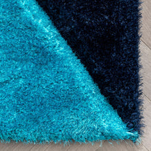 Load image into Gallery viewer, Aqua with Blue 3D Cut Collection Classical Shaggy Carpet
