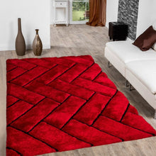 Load image into Gallery viewer, Red 3D Multi Premium Modern Shaggy Rug
