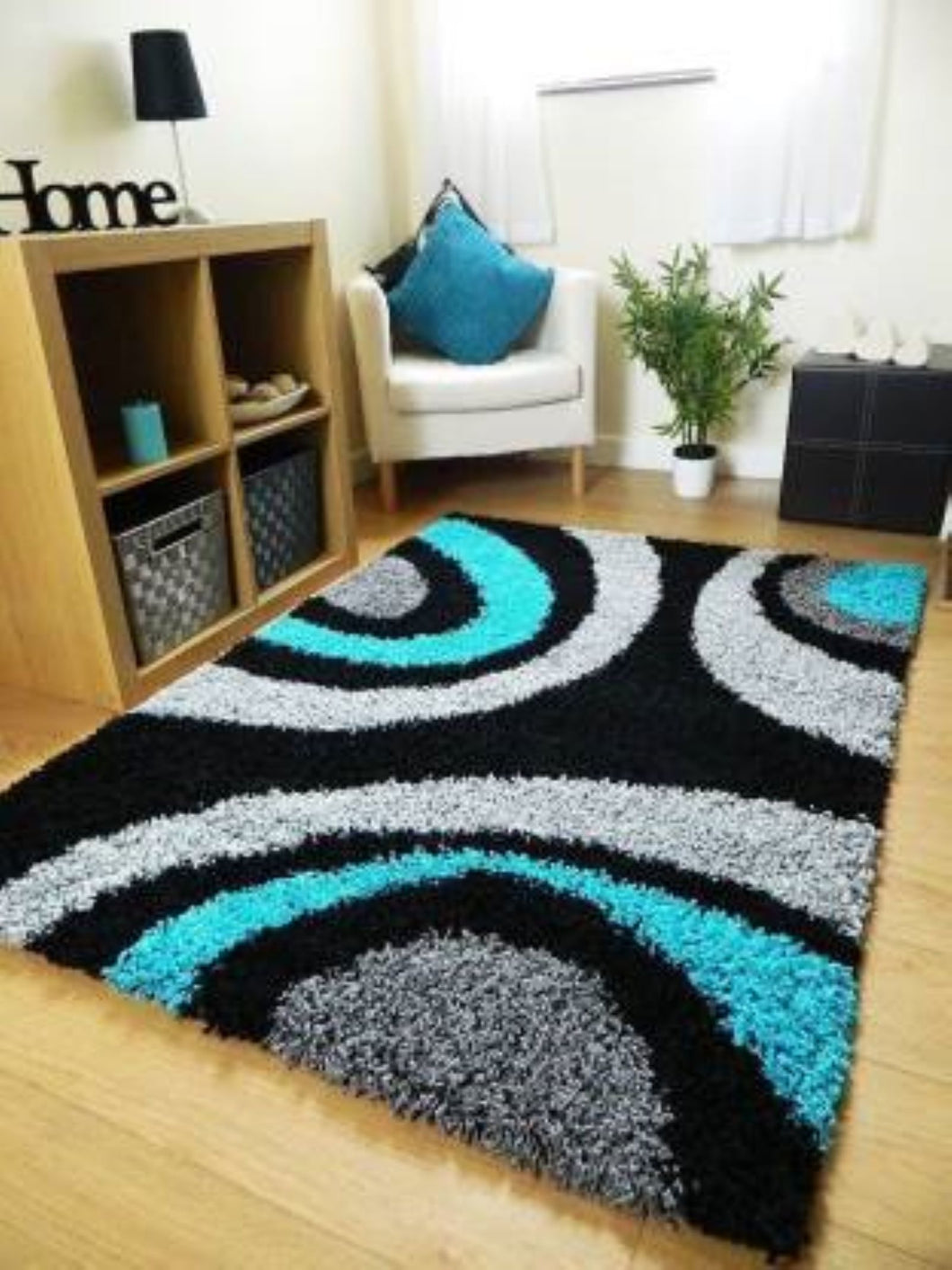 Aqua Multi Premium Modern Shaggy Rug