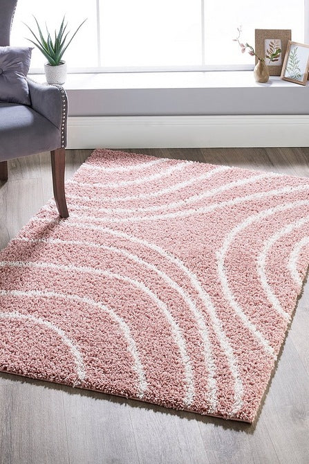 Pink Wave Premium Stylish Shaggy Rug