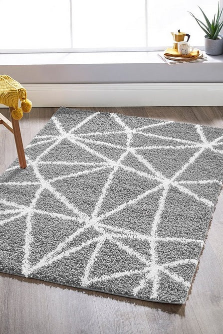 Gray & white Mix Wave Stylish Shaggy Rug