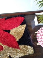 Load image into Gallery viewer, Stylish Red Flower Beige Multi Design Shag Rug
