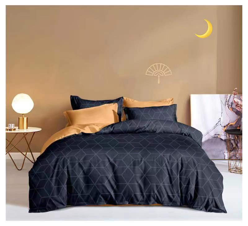 Soft Fabric Flower Black Multi - Night Queen size Bedsheet