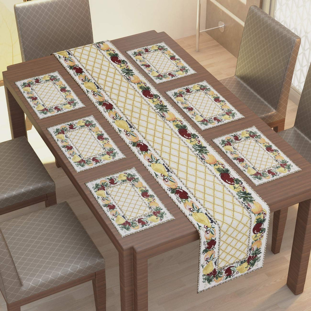 Cross Design Jacquard Dining Table Mats