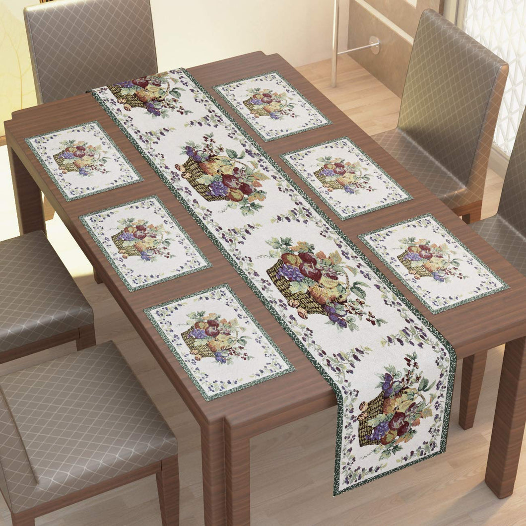 Flower Pot Jacquard Dining Table Mats