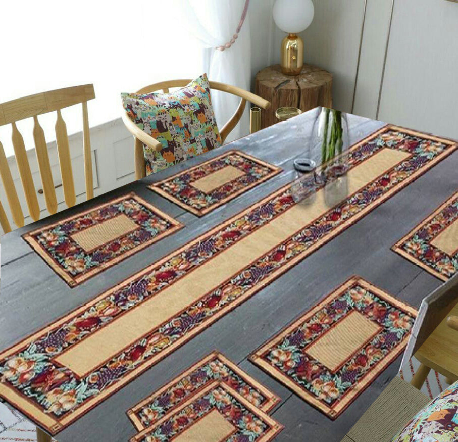 Flower Multi Jacquard Dining Table Mats